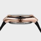 VELENO ROSSIUM - Vista lateral mostrando coroa e caixa rose gold 44mm