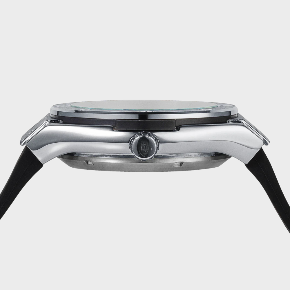 Relógio automático Veleno Titans Silver com mostrador prateado e pulseira de aço inoxidável.