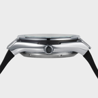 Relógio automático Veleno Titans Silver com mostrador prateado e pulseira de aço inoxidável.