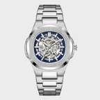 Relógio automático Veleno Aeris Silver com mostrador prateado e pulseira de aço inoxidável, estilo elegante e moderno.