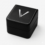 Caixa premium preta de couro Veleno Watches - Embalagem exclusiva para relógio automático